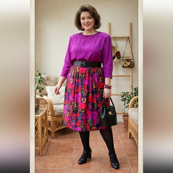 FARINI PLUS Dresses & Skirts - VINTAGE PLEATED MIDI SKIRT SZ 18